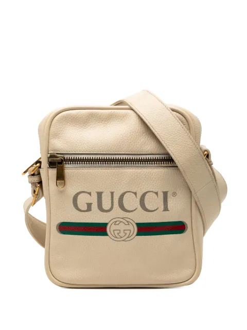 Gucci Pre-Owned 2000-2015 Grained Calfskin Logo crossbody bag Brown 9DCQPVNIUIBEU93X