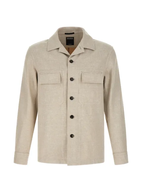 Zegna Crossover patch-detail overshirt Neutrals UHV22A3SOT6B262