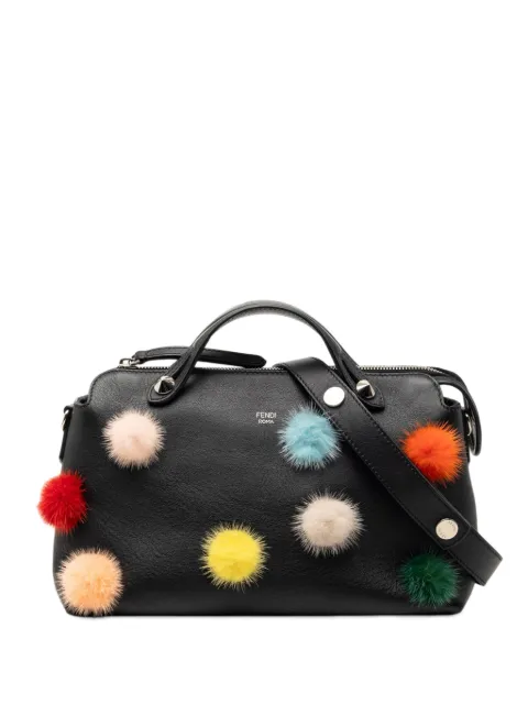 Fendi Pre-Owned 2010-2026 Medium Leather Pompom By The Way satchel Black CXJP7HUYINYHY6JU