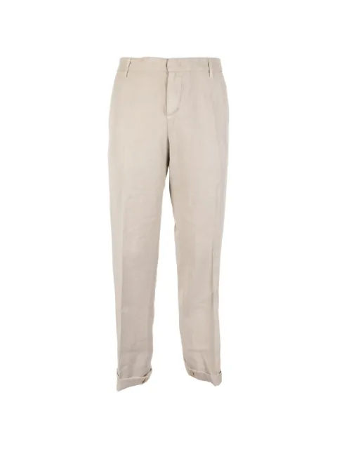 DONDUP pressed-crease turn-up trousers Neutrals UP688CF0197UBM5010