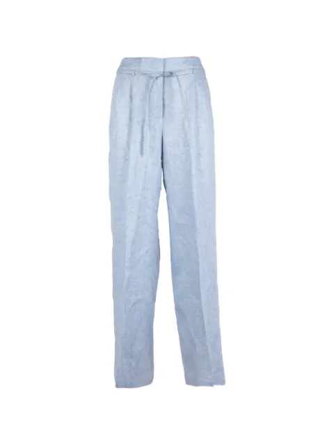 Peserico belted straight-leg trousers Blue P04333A02600183