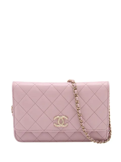 CHANEL Pre-Owned 2021-2026 CC Quilted Caviar Wallet on Chain crossbody bag Pink P39PTGEB32JN19SU