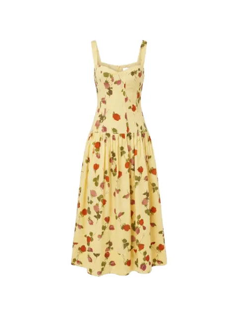 Nicholas Makenna dress - fallen roses Yellow S26D2310LB