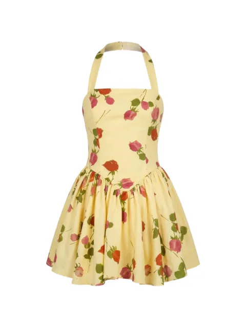 Nicholas Amalie dress - fallen roses Yellow S26D2884LB