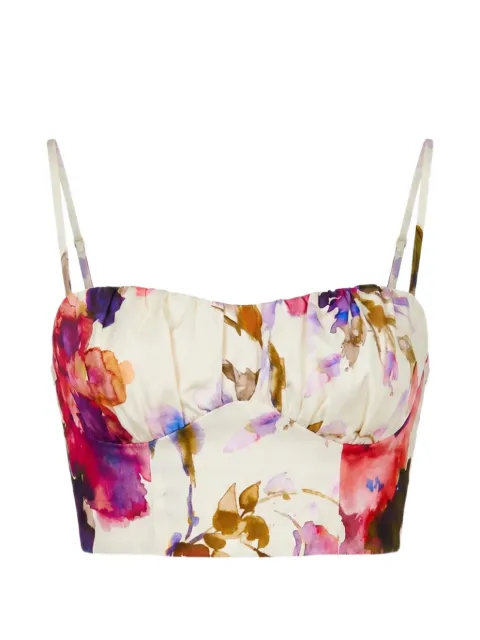 Nicholas floral-print cropped top Neutrals S26T1931LB