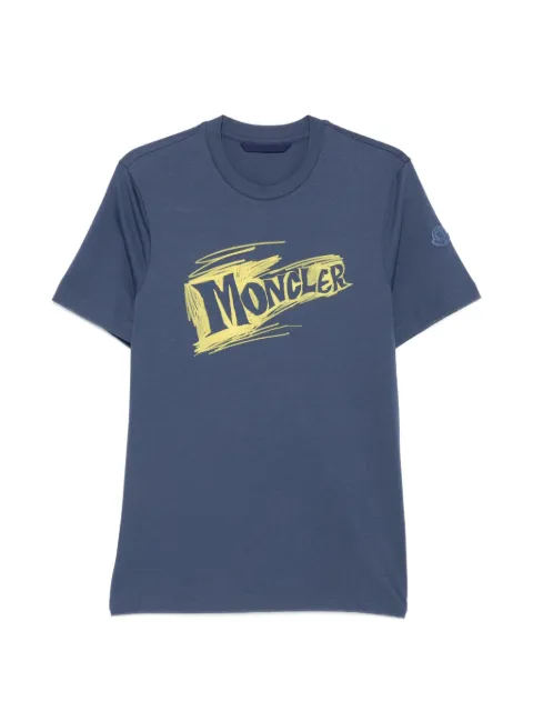 Moncler logo-print T-shirt Blue L20918C0002389B8U