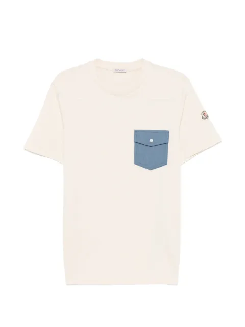 Moncler denim chest-pocket T-shirt Neutrals L20918C0000889AUG