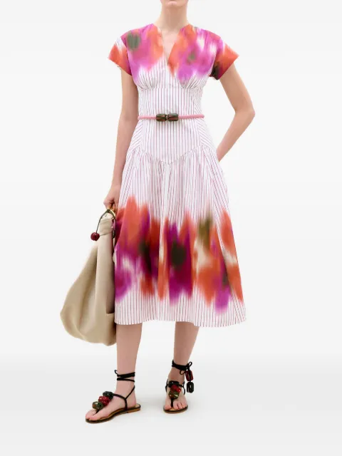 Silvia Tcherassi Antia striped-print dress Neutrals ST261385STRIPE