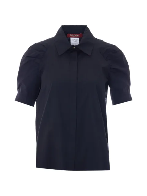 Max Mara Mstamore ruched-sleeve shirt Black 2616111032600
