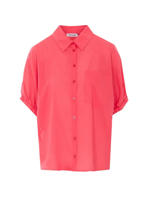 SoSUE short-sleeve cotton shirt Red MS1219RED