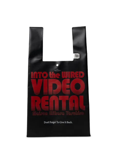 Maison MIHARA YASUHIRO Video Rental print leather tote bag Black A16BG705