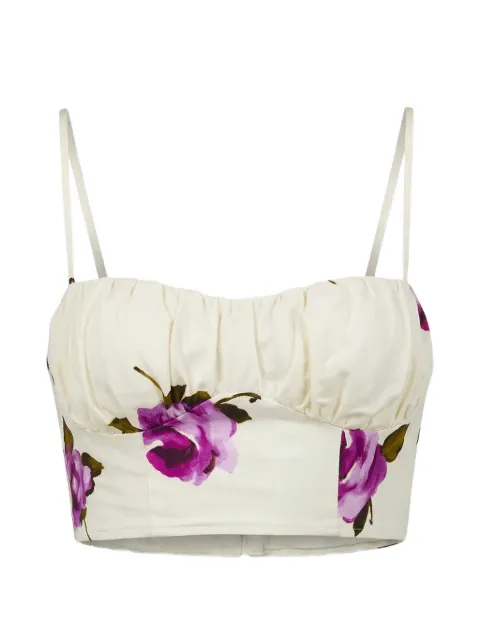 Nicholas Yulia floral-print spaghetti-strap top Neutrals S26T1931LB
