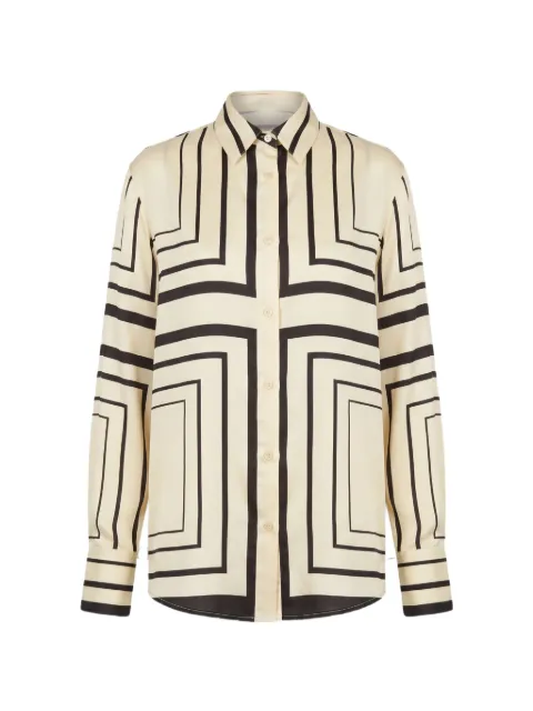 Nicholas Iris shirt - ivory black scarf print Neutrals S26T1865VS