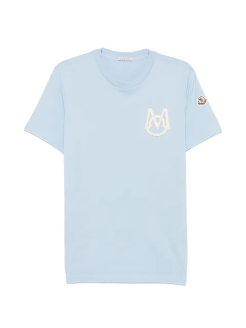Moncler logo-patch T-shirt Blue L20918C000398390T