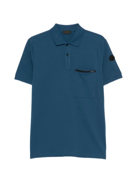 Moncler logo-patch chest-pocket polo shirt Blue L20918A0000189A16