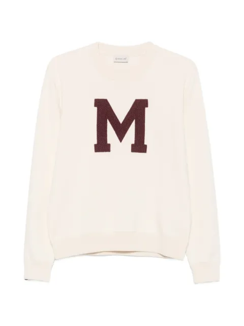 Moncler long-sleeve logo-patch sweatshirt Neutrals L20919C00009M1113