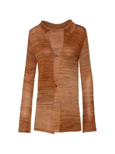 Baobab Helena V-neck cutout knit shirt Brown 6691294