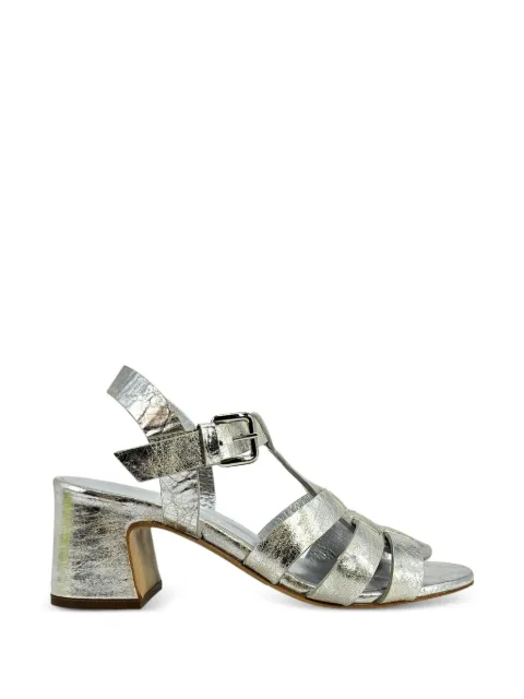 Madison Maison metallic-effect leather heeled gladiator sandals Silver MD308