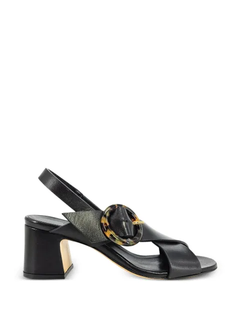 Madison Maison buckle-detail slingback leather heeled sandals Black MD307