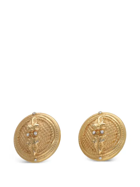 Vintage embossed clip-on earrings Gold W1342619