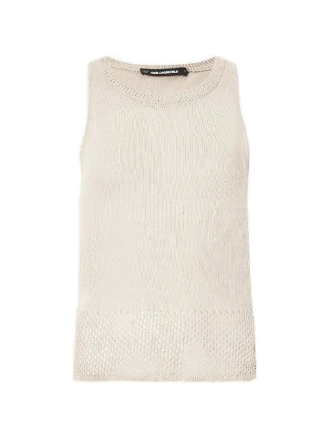 Karl Lagerfeld crochet-knit top Neutrals B2W18007