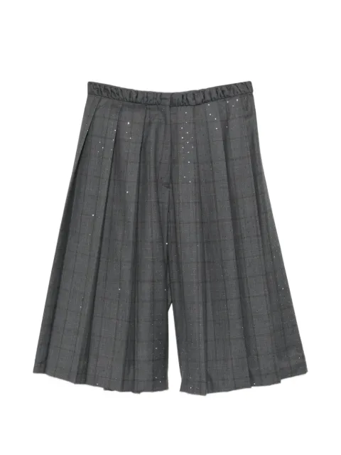 SANDRO checked rhinestone-embellished shorts Grey SFPSH00672