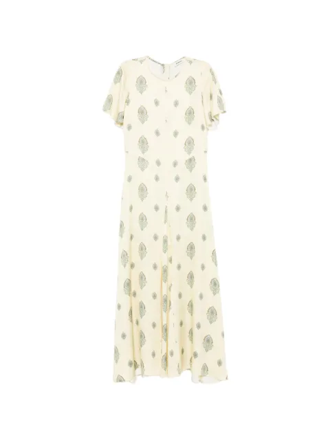 SANDRO paisley-print ruffled dress Yellow SFPRO04927