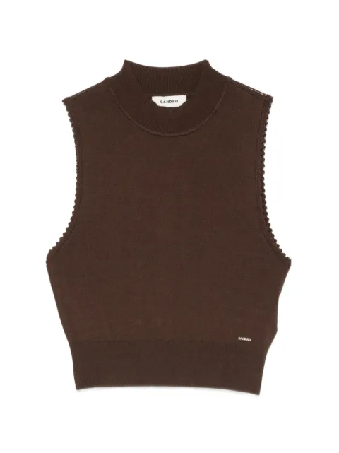 SANDRO mock-neck tank top Brown SFPPU02864