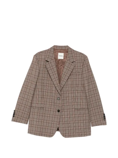 SANDRO checked oversized blazer Brown SFPVE01356