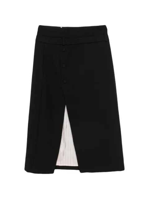SANDRO split-front midi skirt Black SFPJU01761