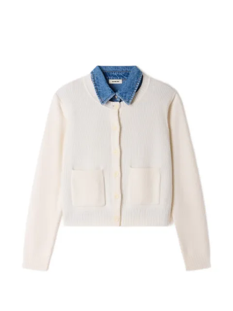 SANDRO denim-collar cardigan Neutrals SFPCA01491