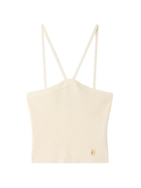 SANDRO ribbed-knit cropped top Neutrals SFPPU02863