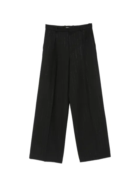 SANDRO pinstripe-pattern pleated palazzo pants Black SFPPA01996