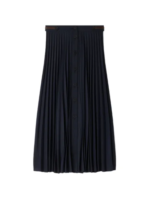 SANDRO pleated button-down midi skirt Blue SHPTR00809