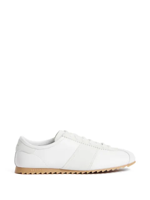 SANDRO leather suede sneakers White SHACH01463