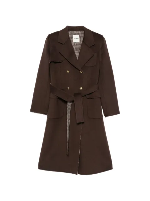 SANDRO belted double-breasted coat Brown SFPOU00766