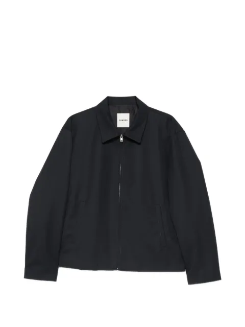 SANDRO zip-up wing-collar jacket Blue SHPBL01447