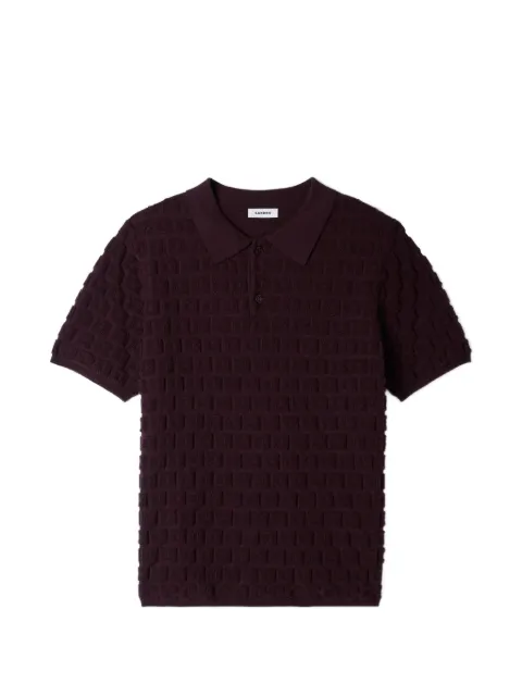 SANDRO jacquard-knit bouclé polo shirt Brown SHPTR00820