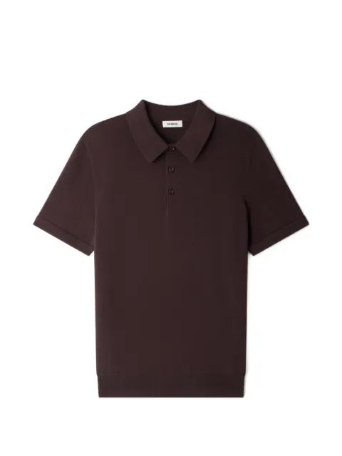 SANDRO cotton and silk polo shirt Brown SHPTR00807