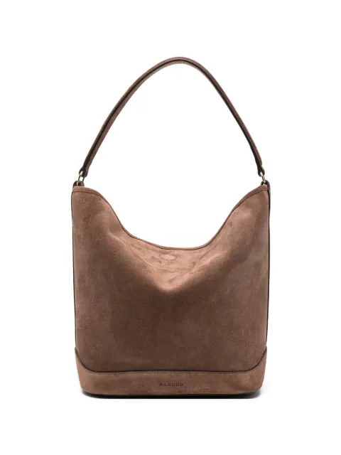 SANDRO leather shoulder bag Brown SFASA01774