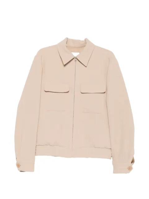 SANDRO seersucker-effect zip-up jacket Neutrals SHPBL01398