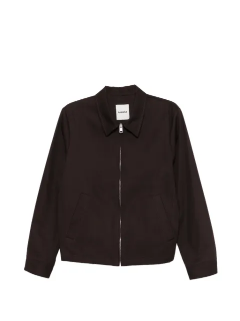 SANDRO zip-up wing-collar jacket Brown SHPBL00785