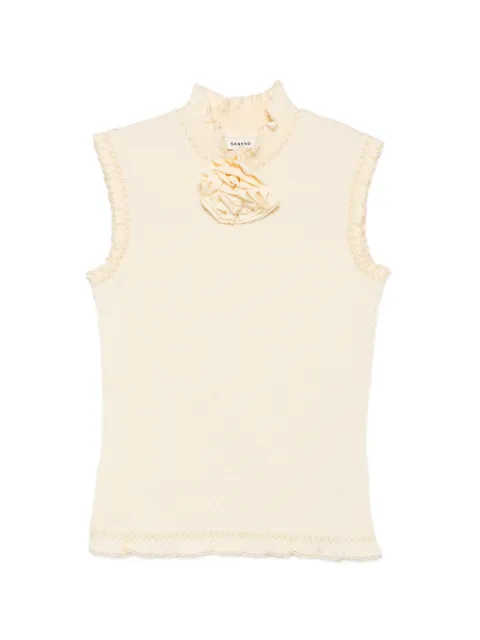 SANDRO floral-appliqué top Neutrals SFPTS01851