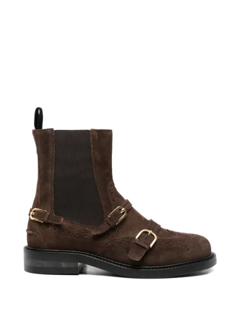 SANDRO buckled brogue ankle boots Brown SFACH01500