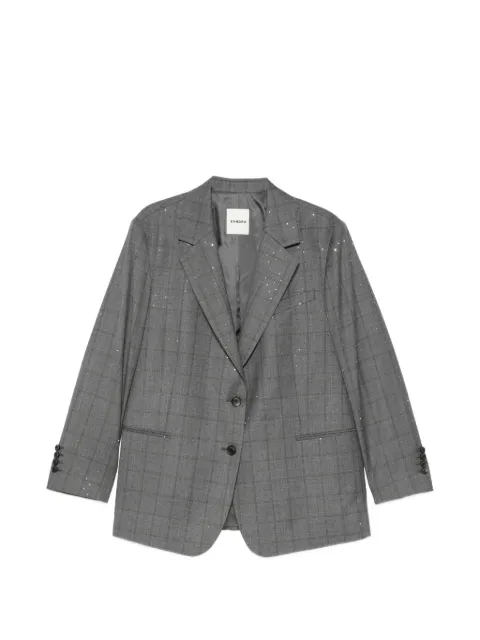 SANDRO crystal-embellished checked blazer Grey SFPVE01355
