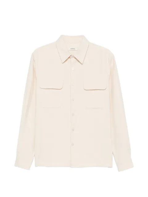 SANDRO flap-pocket overshirt Neutrals SHPCM01698