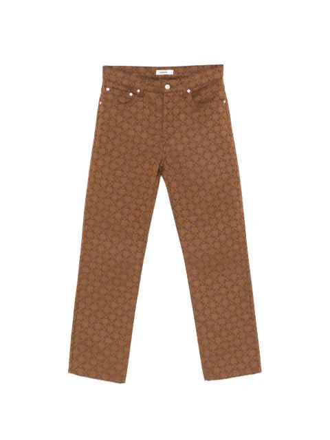 SANDRO monogram-pattern jeans Brown SHPJE00873