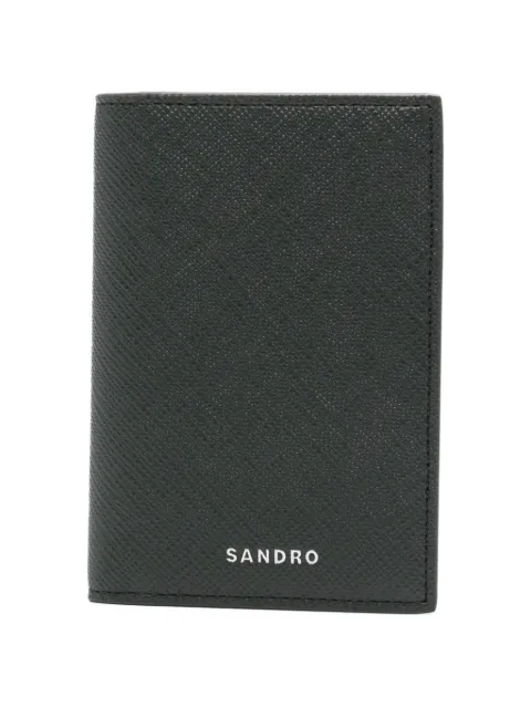 SANDRO logo-print cardholder Black SHAPM00258