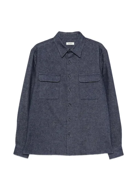 SANDRO flap-pocket long-sleeve shirt Blue SHPCM01698