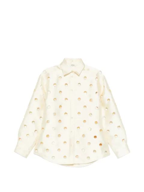 SANDRO rhinestone-embellished cut-out shirt Yellow SFPCM01719